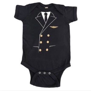 Airplane Captain Pilot Bodysuit Onesie